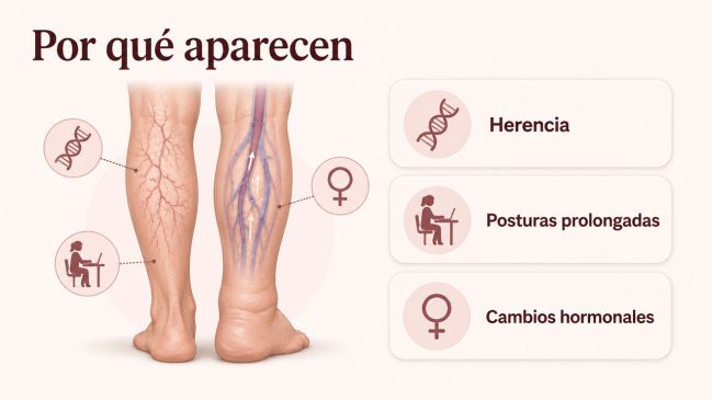 Causas de las arañas vasculares, las venas dilatadas y la hinchazón en las piernas